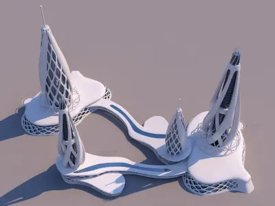 0087 - Organic Skyscraper 3D model