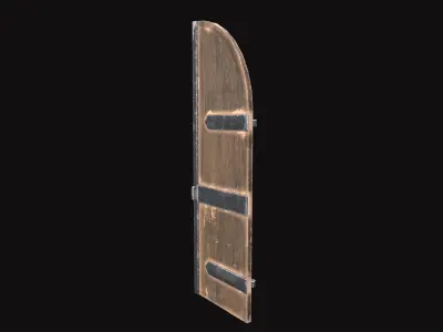 Medieval Door Part Right Low-poly 3D model