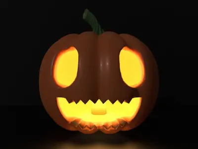 Halloween Pumpkin Lantern Low-poly 3D model