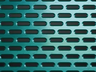 Worn Shiny Blue Metal Grill PBR Seamless Texture