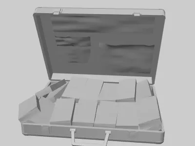 Cash bag Money editable 3D model