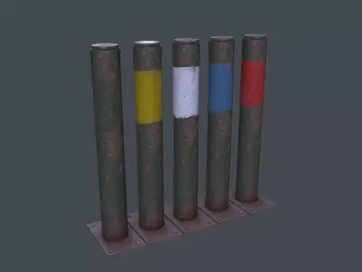 Post Barrier Barricade 3D Model Pack