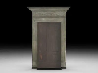 Wooden door 9 Low-poly 3D model