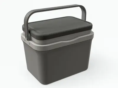 Plastic Cooler Gray Clean Low-poly 3D model