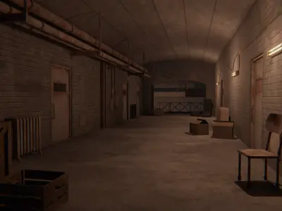 The Asylum Low-poly 3D model