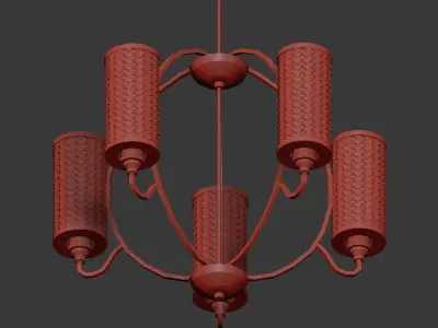 Quoizel Denton Western Bronze Five LIght Wide Chandelier 3D model