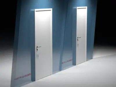 Door with handle Free low-poly 3D model
