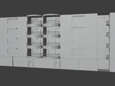 Apartments Low Poly apartment building Free low-poly 3D model