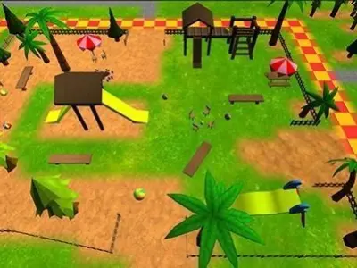 Cartoon Fun Environment Low-poly 3D model