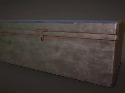 Trunk metal chest Low-poly 3D model