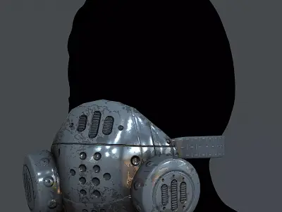 Gas mask helmet 3d model scifi Low-poly Low-poly 3D model Low-poly 3D model 62