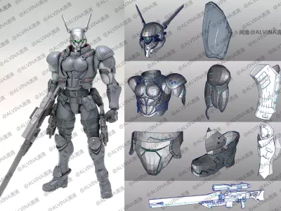 Appleseed Briareos - Cosplay Pepakura Foam Template Low-poly 3D model