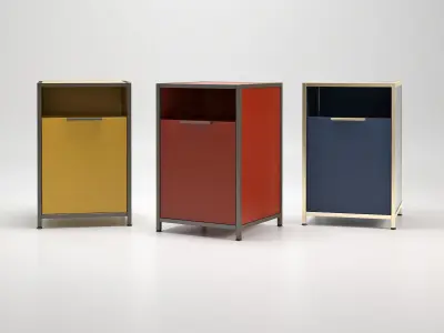 Dita Bedside Cabinet with Flap door 3D model