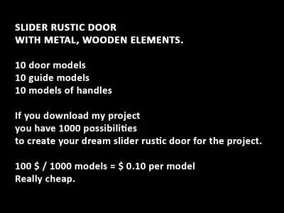 Slider Rustic door - read the description - 3D model