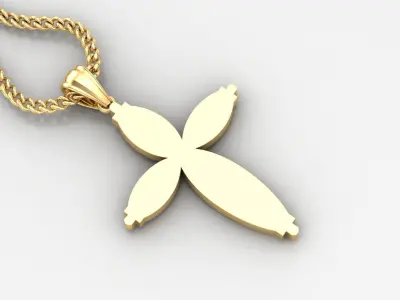 Light Gold 18K Cross Pendant 1CP069 3D print model