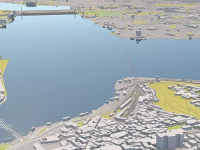 Istanbul 40 x 40 km 3D City 3D Map 3D model