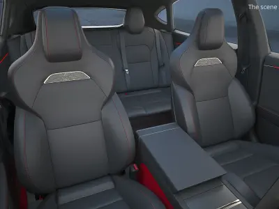  Tesla Model Q Electric Crossover Red Rigged 