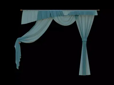 Window Curtains Free low-poly 3D model