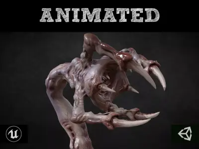 Venous Clawed Worm Low-poly 3D model