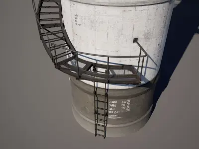 Industrial Storage Silo Tank 3D model