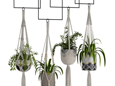 macrame plant hanger 3D model