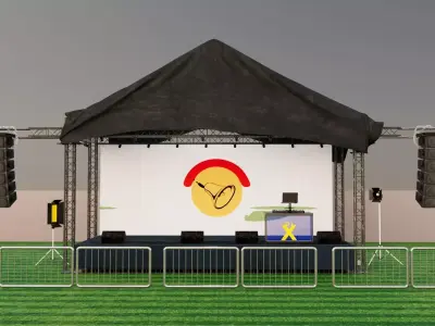 Event Aluminium Stage and Park Design Low-poly 3D model Low-poly 3D model