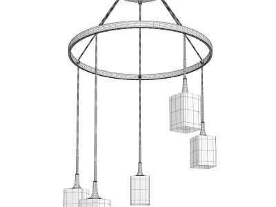 Chelsea Chandelier Opal Square Glass Low-poly 3D model