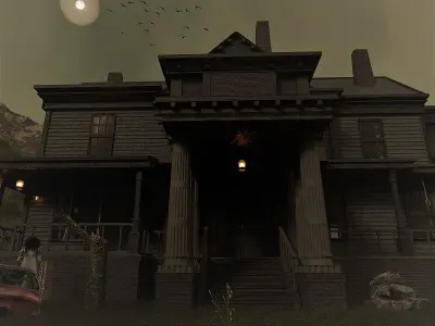 Haunted house 3d model Low-poly 3D model