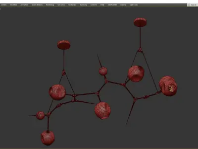 Chandelier bubbles and thorns Low-poly 3D model