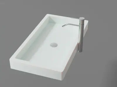 Modern Bathroom Sink 1 Low-poly 3D model