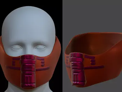 Gas mask helmet 3d model scifi Low-poly  Low-poly 3D model 295