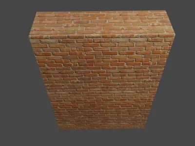 Brick Wall - Normal Map Texture - Muro Low-poly 3D model