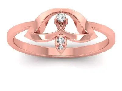 Solitaire Wedding Engagement Women Light Weight Rings 3D print model 6