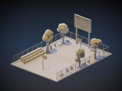 Basketball Complex Low-poly 3D model
