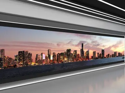 News studio interior Low-poly 3D model