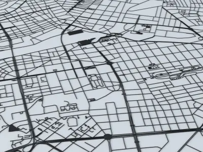 Harbin Road Network and Streets 3D model