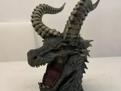 Dragon head  PS5 or PS4 controller and headphone stand 3D print model