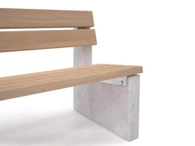 Maro Outdoor Bench with Backrest Free 3D model