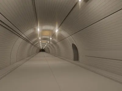 Tunnel with sign that says france Low-poly 3D model