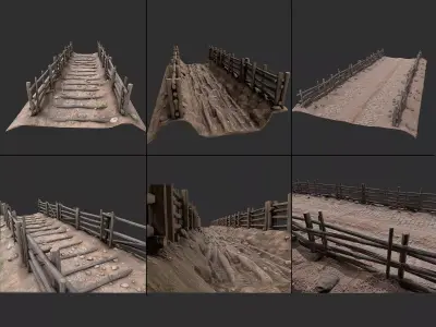 Village Road Collection 3D Model Pack