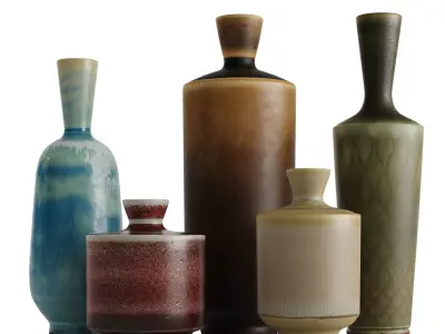 Berndt Friberg ceramic vase collection 3D Model Pack