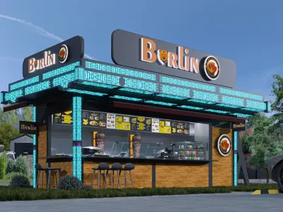 CONTAINER FOOD TRUCK IMMBIS BERLIN 3D model