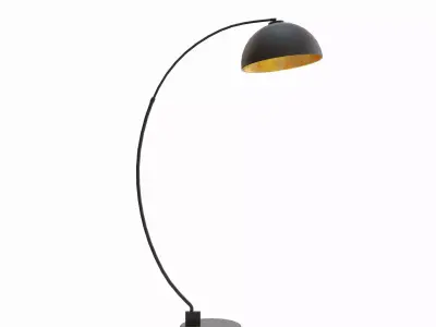 Black Arc Floor Lamp Low-poly 3D model