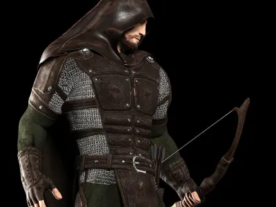 Archer Warrior Rigged Low-poly 3D model