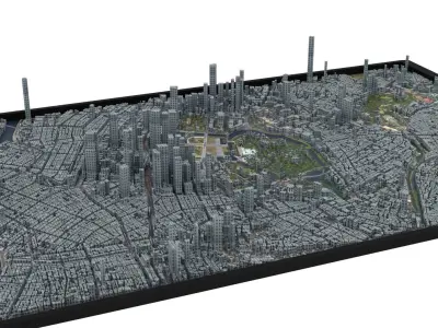 City of Tokyo Low-poly 3D model