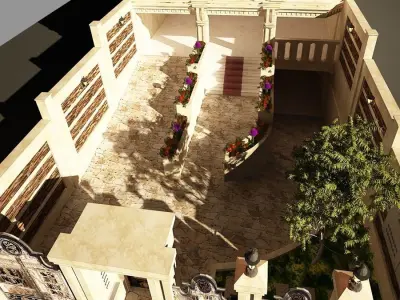 Full 3D model of the exterior of a luxury residential apartment 3D model