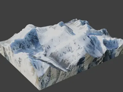 Momhil Sar Mountain Low-poly 3D model
