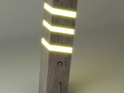 Modern wooden LED lamp 3D model