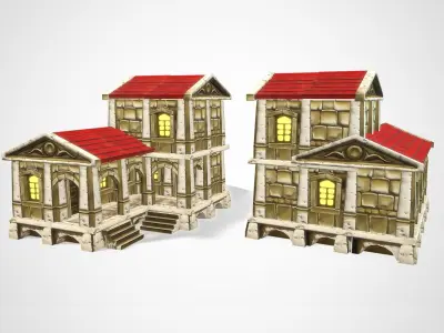 Rome RTS Fantasy Buildings Low-poly 3D model