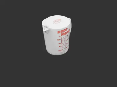 Glass Measuring Cup Low-poly 3D model